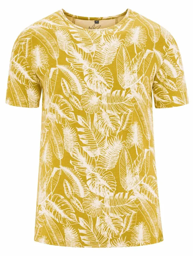 Camiseta ecológica hombre estampado hojas