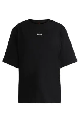 Camiseta en punto de algodón con logo estampado