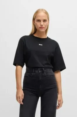 Camiseta en punto de algodón con logo estampado