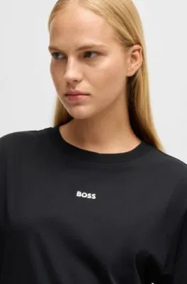 Camiseta en punto de algodón con logo estampado