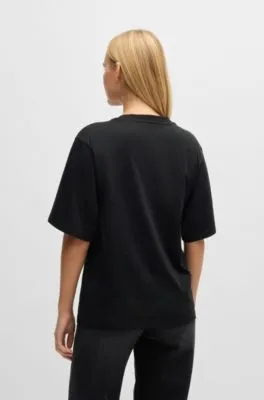 Camiseta en punto de algodón con logo estampado