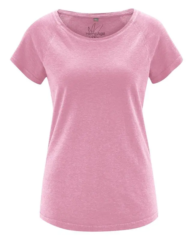 Camiseta manga corta mujer de cáñamo y algodón orgánico