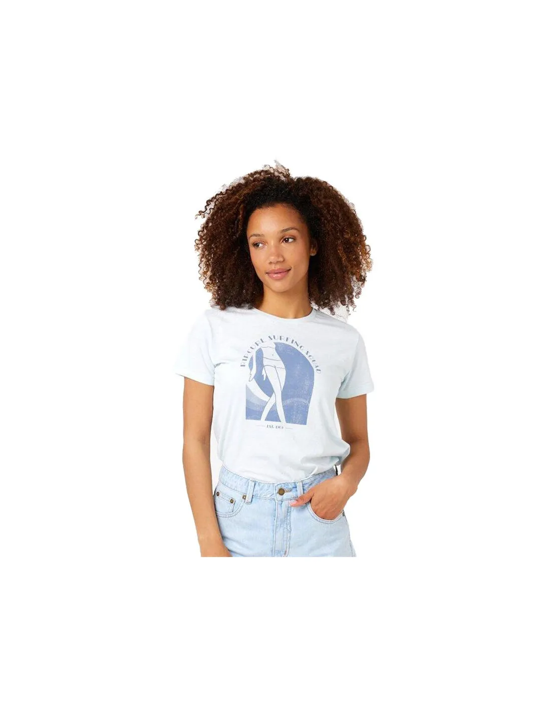 CAMISETA RIP CURL REENTRY CREW NECK MUJER BLANCO
