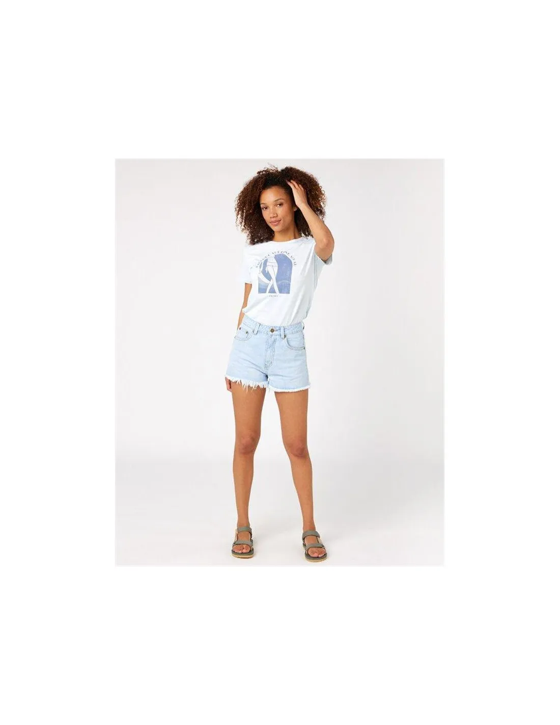 CAMISETA RIP CURL REENTRY CREW NECK MUJER BLANCO