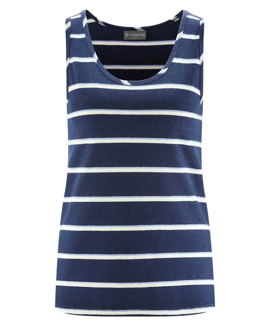 Camiseta sin mangas a rayas de tejido ecológico