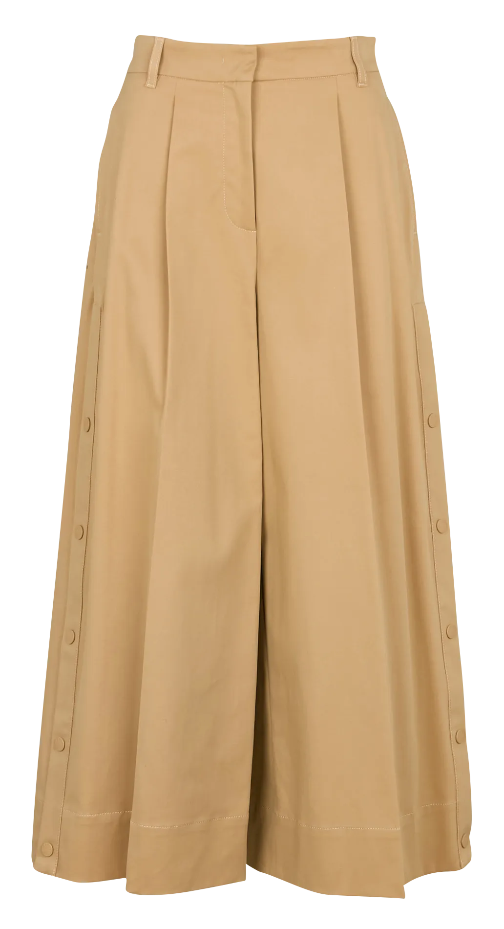 CAPRILE  PANTALóN ANCHO ESTILO TRENCH DE ALGODóN MEZCLADO EN BEIGE