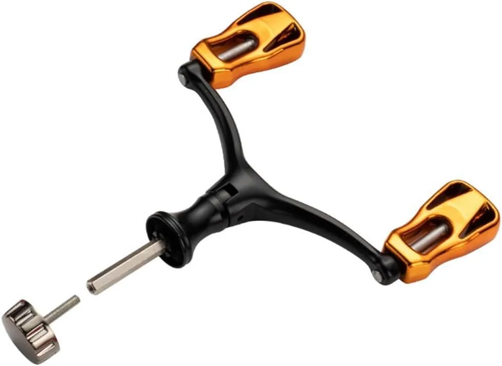 Carrete de pesca para mano izquierda/derecha con mango de carrete de pesca cómodo hueco mango doble manivela para carretes de pe