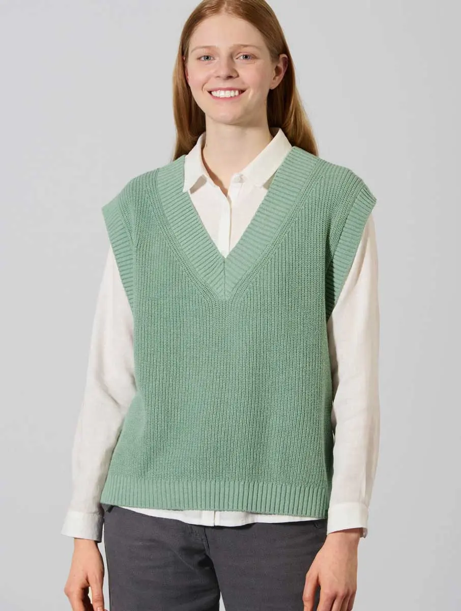 Chaleco cuello pico mujer 100% ecológico