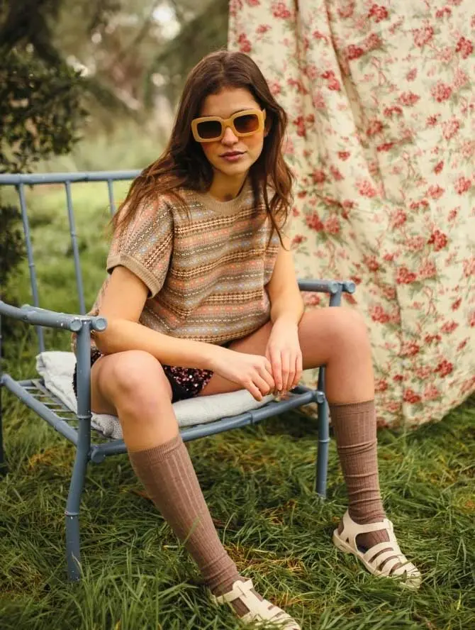 Chaleco jacquard de punto oversize mujer