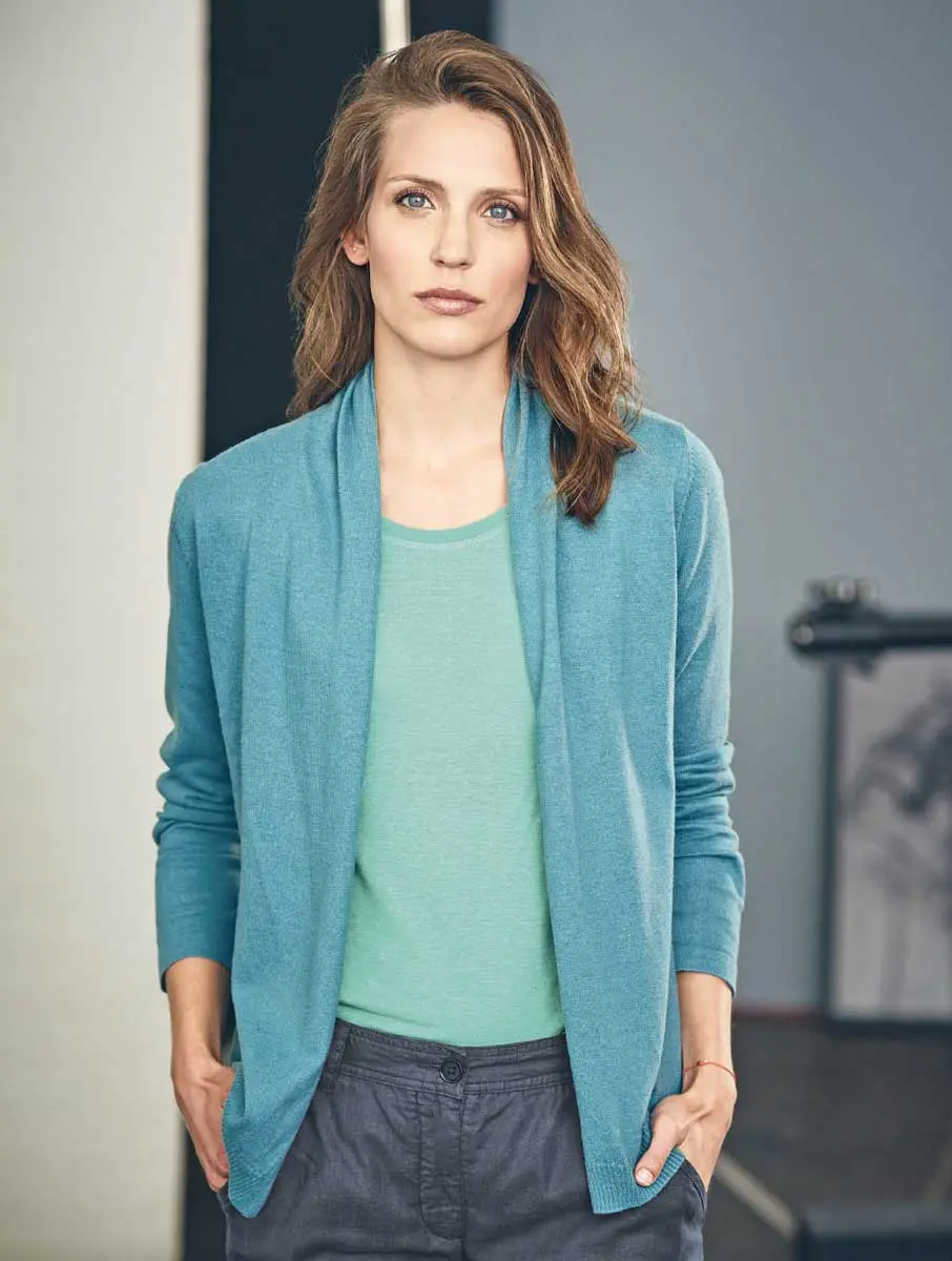 Chaqueta de punto sin botones 100% sostenible