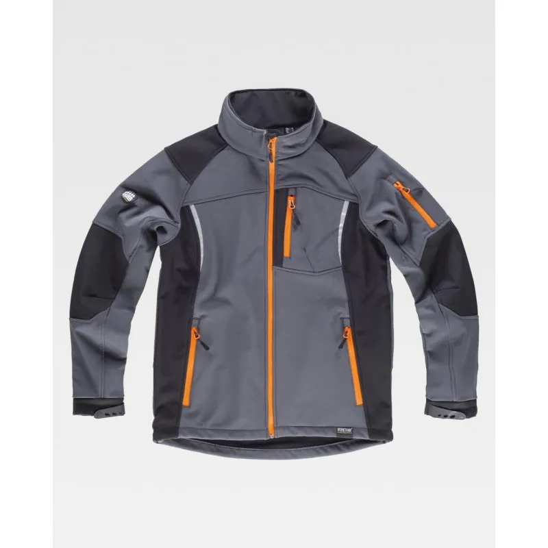 Chaqueta Workshell combinada de manga ranglán y alta capacidad térmica WORKTEAM S9495