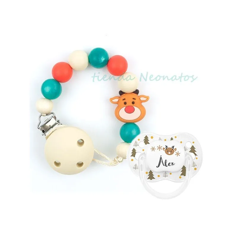 Chupetero con chupete personalizado Reno
