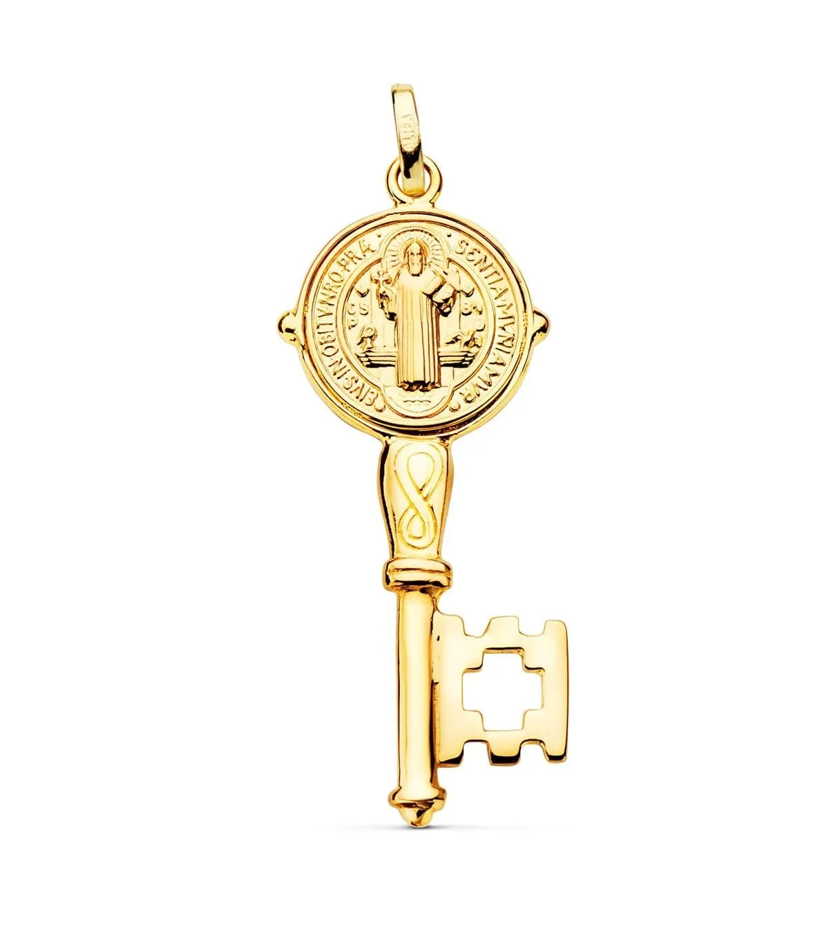 Colgante San Benito Monje Llave Oro 18K