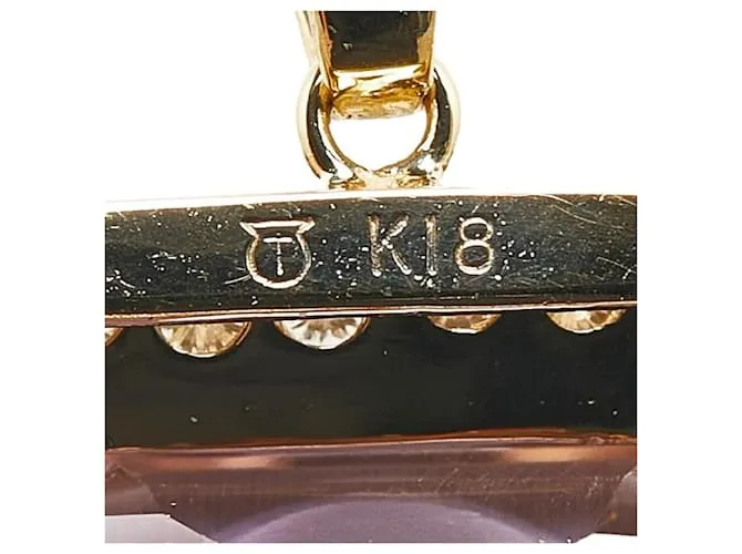Collar de colgante Tasaki K18YG de oro amarillo con ametista de 12.40 ct y diamante de 0.58 ct en excelente estado Dorado 
