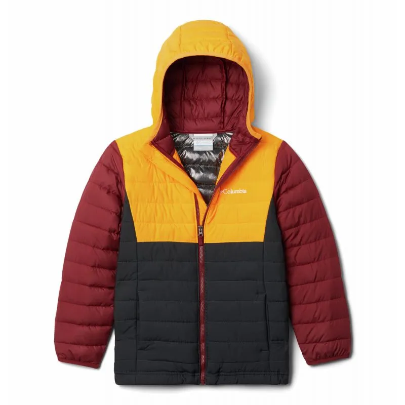 Columbia Powder Lite (Shark/ Flame gold) chaqueta con capucha para niños