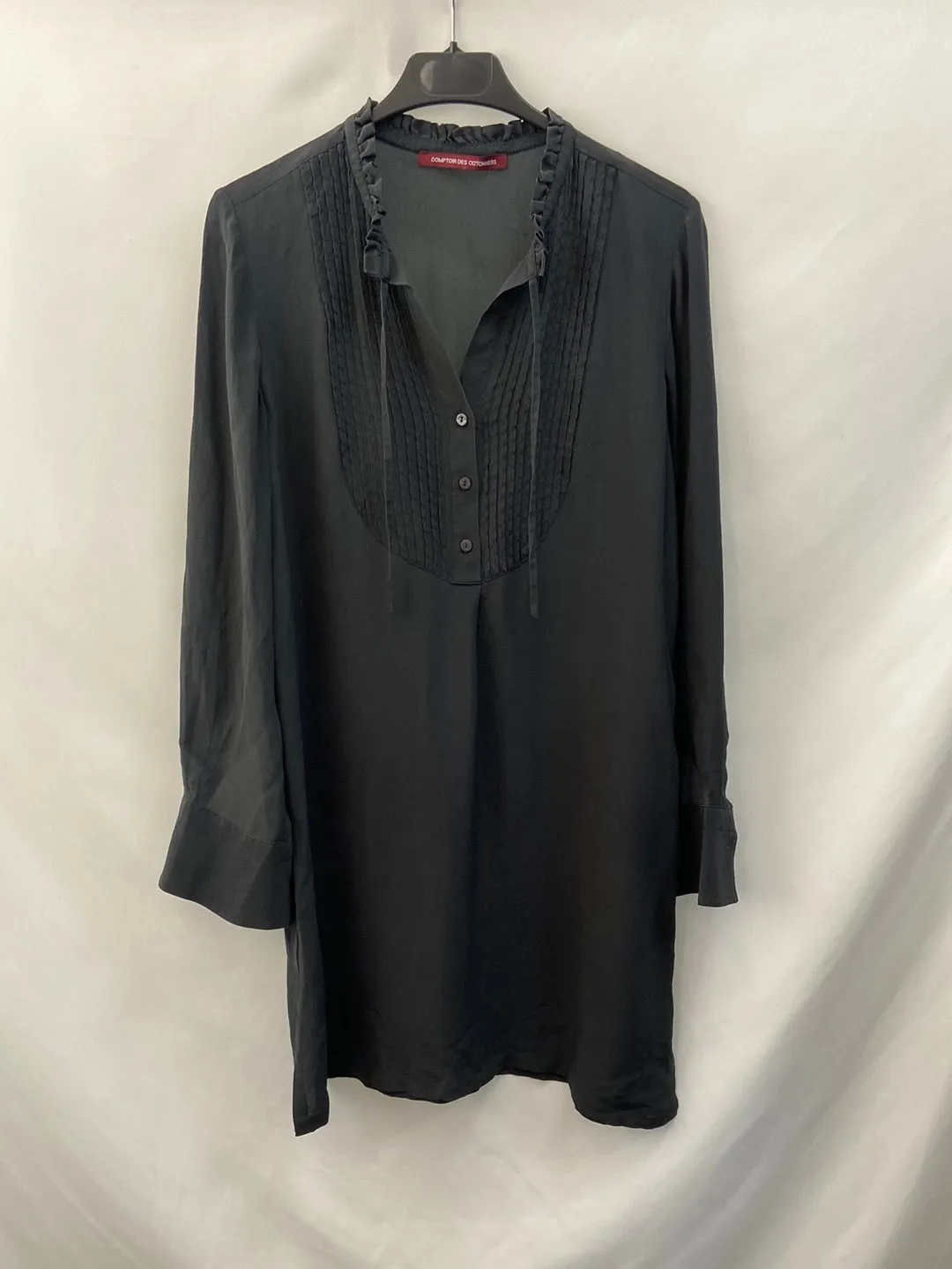 COMPTOIR DES COTONNIERS. Vestido seda camisero T.s