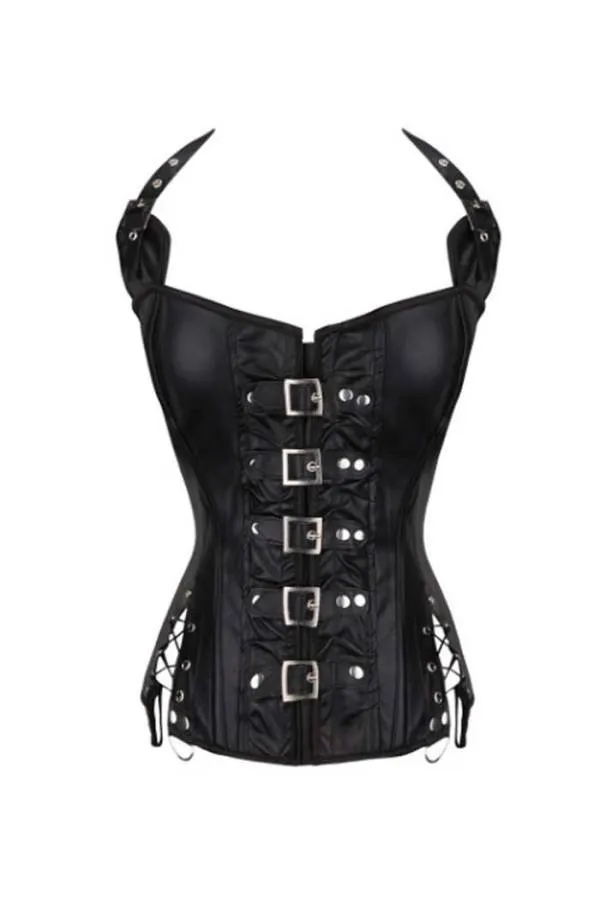 Corset polipiel hebillas Steampunk gótico de vestir