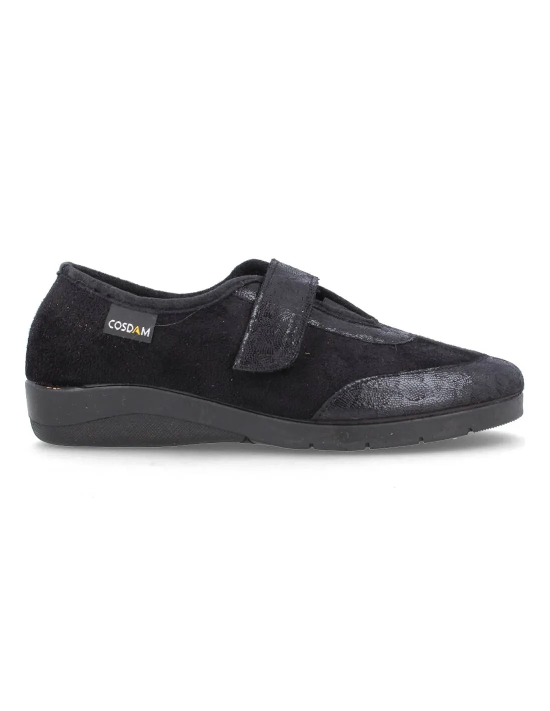 COSDAM  ZAPATILLA CASA VELCRO CHAROL NEGRO
