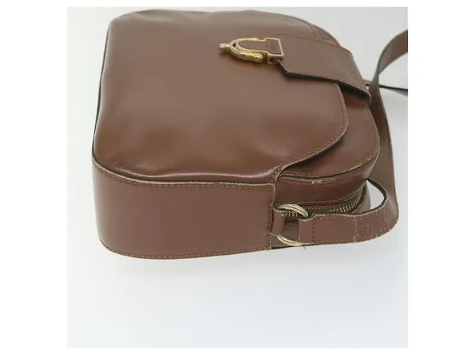 Céline CELINE Bandolera Cuero Marrón Auth ar10843segundo Castaño 