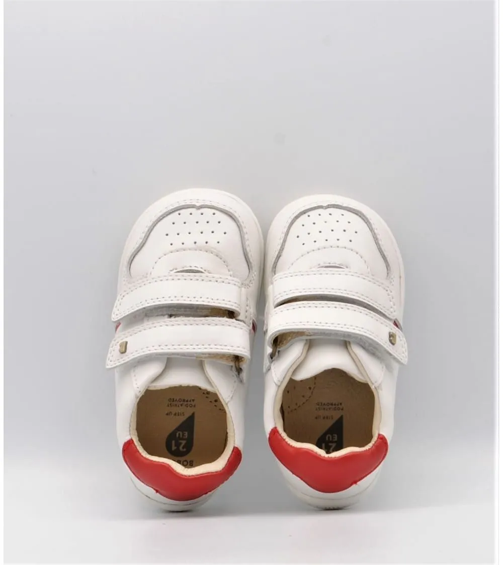 DEPORTIVAS BOBUX RILEY VELCRO BLANCA Y ROJA