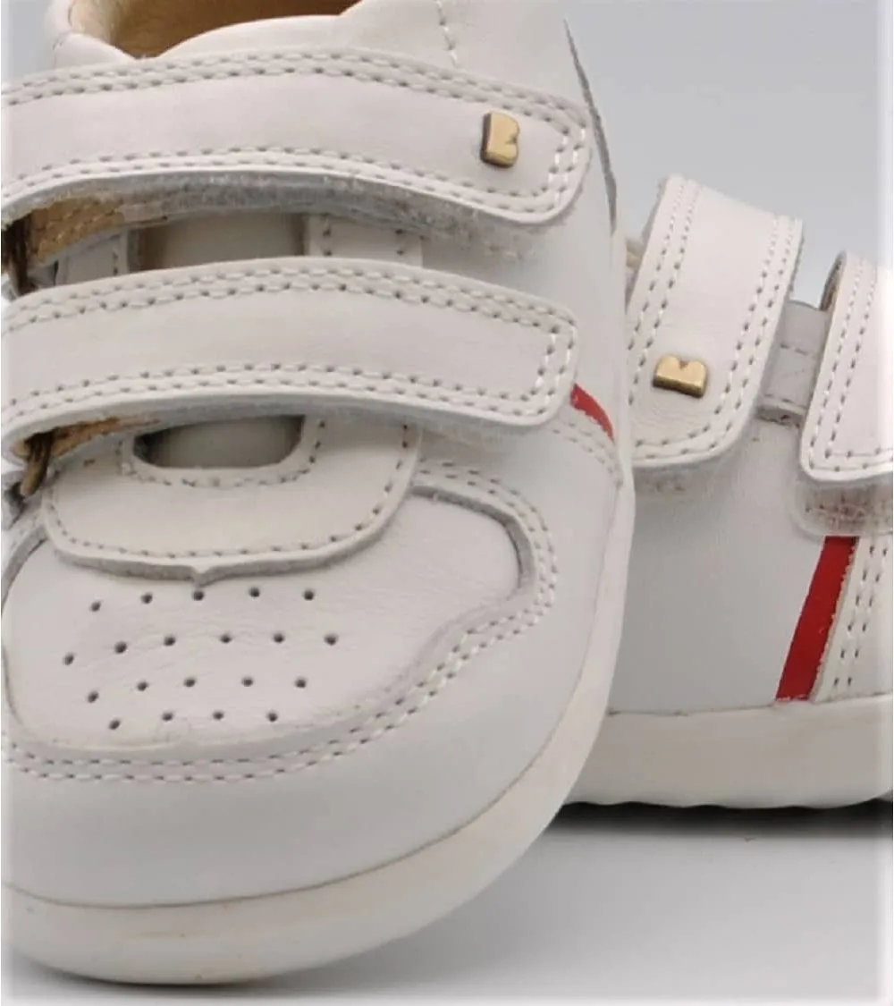 DEPORTIVAS BOBUX RILEY VELCRO BLANCA Y ROJA