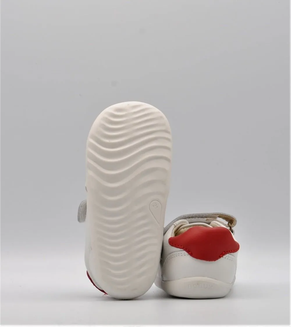 DEPORTIVAS BOBUX RILEY VELCRO BLANCA Y ROJA