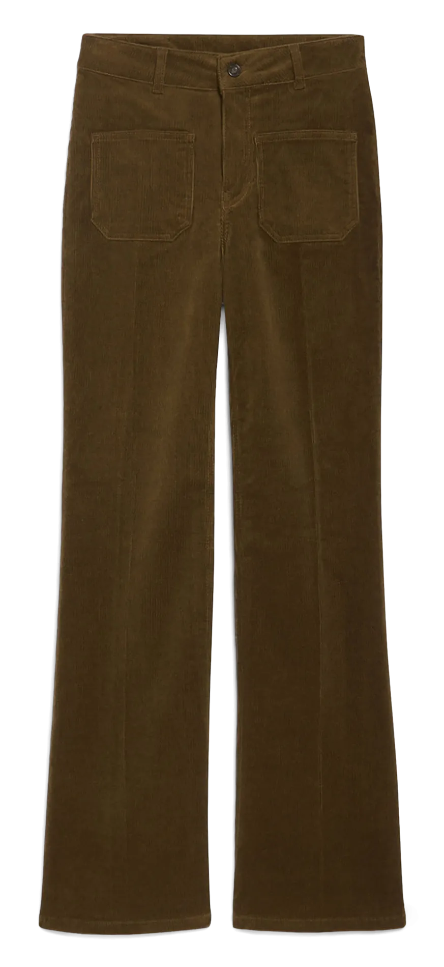 DOMPAY  PANTALóN EVASé DE CANALé DE MEZCLA DE ALGODóN EN CAQUI