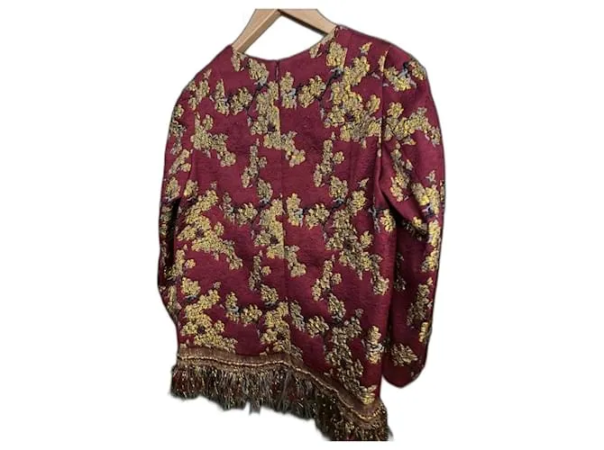 Dries Van Noten Tops Negro Dorado Burdeos 