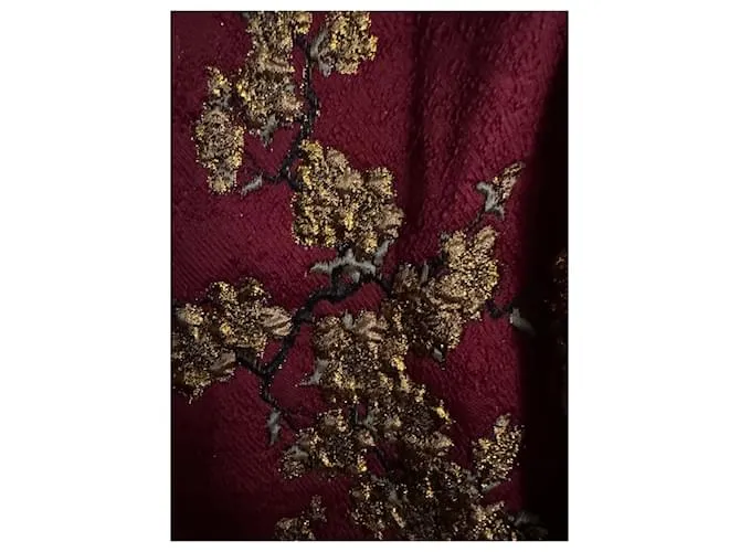 Dries Van Noten Tops Negro Dorado Burdeos 
