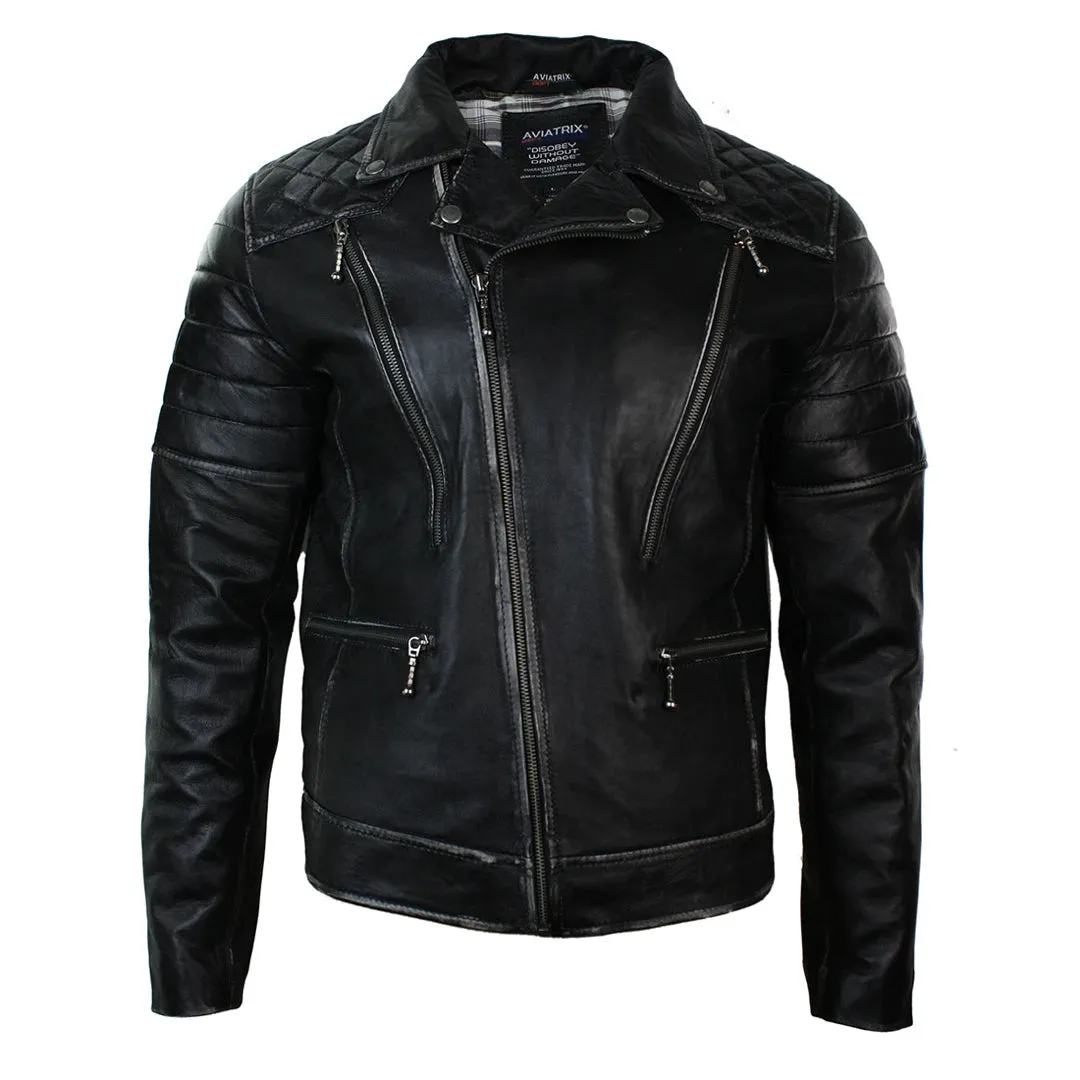 Efecto de la chaqueta de bicicleta de cuero punk rock masculino de cuero para hombres