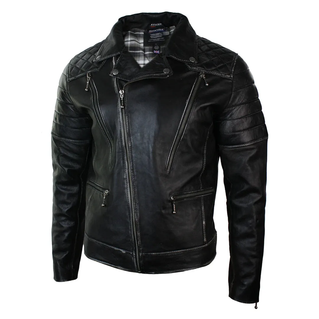 Efecto de la chaqueta de bicicleta de cuero punk rock masculino de cuero para hombres