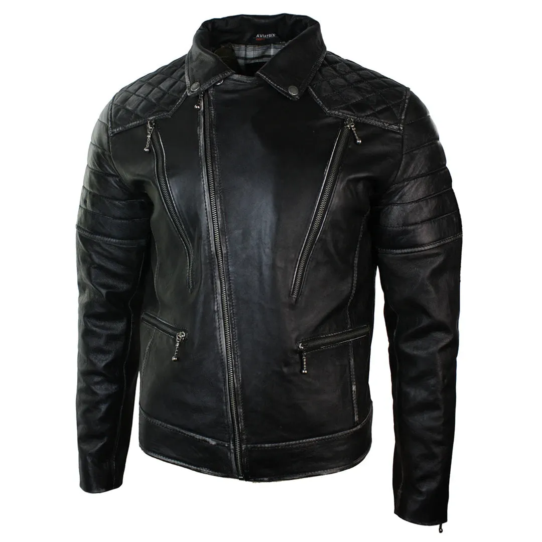 Efecto de la chaqueta de bicicleta de cuero punk rock masculino de cuero para hombres