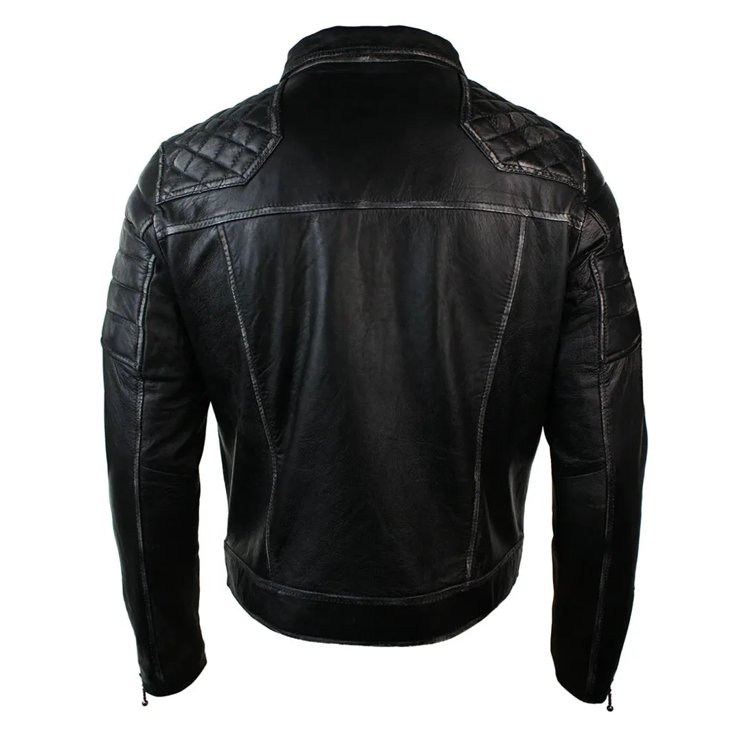 Efecto de la chaqueta de bicicleta de cuero punk rock masculino de cuero para hombres
