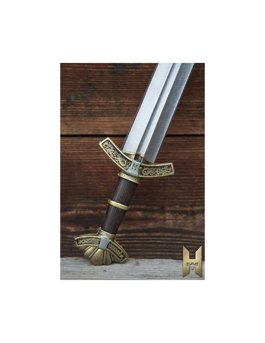 Espada vikinga Dreki serie Stronghold 85cm, dorada