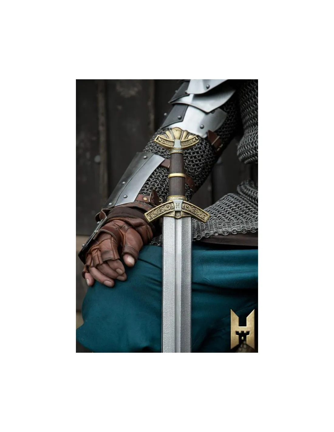 Espada vikinga Dreki serie Stronghold 85cm, dorada