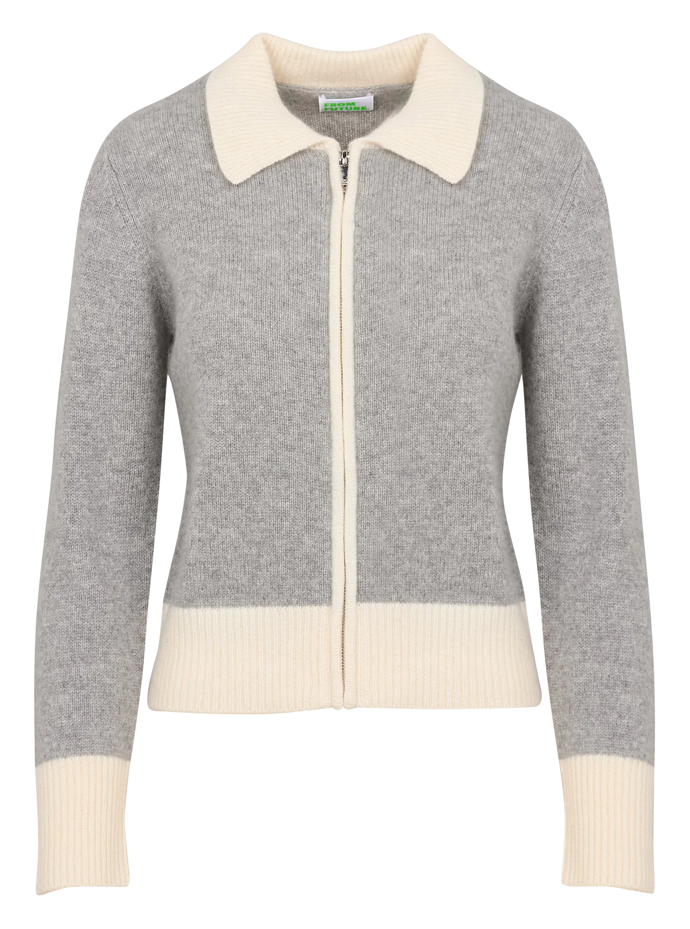 FROM FUTURE Chaqueta de cachemira con cremallera en gris
