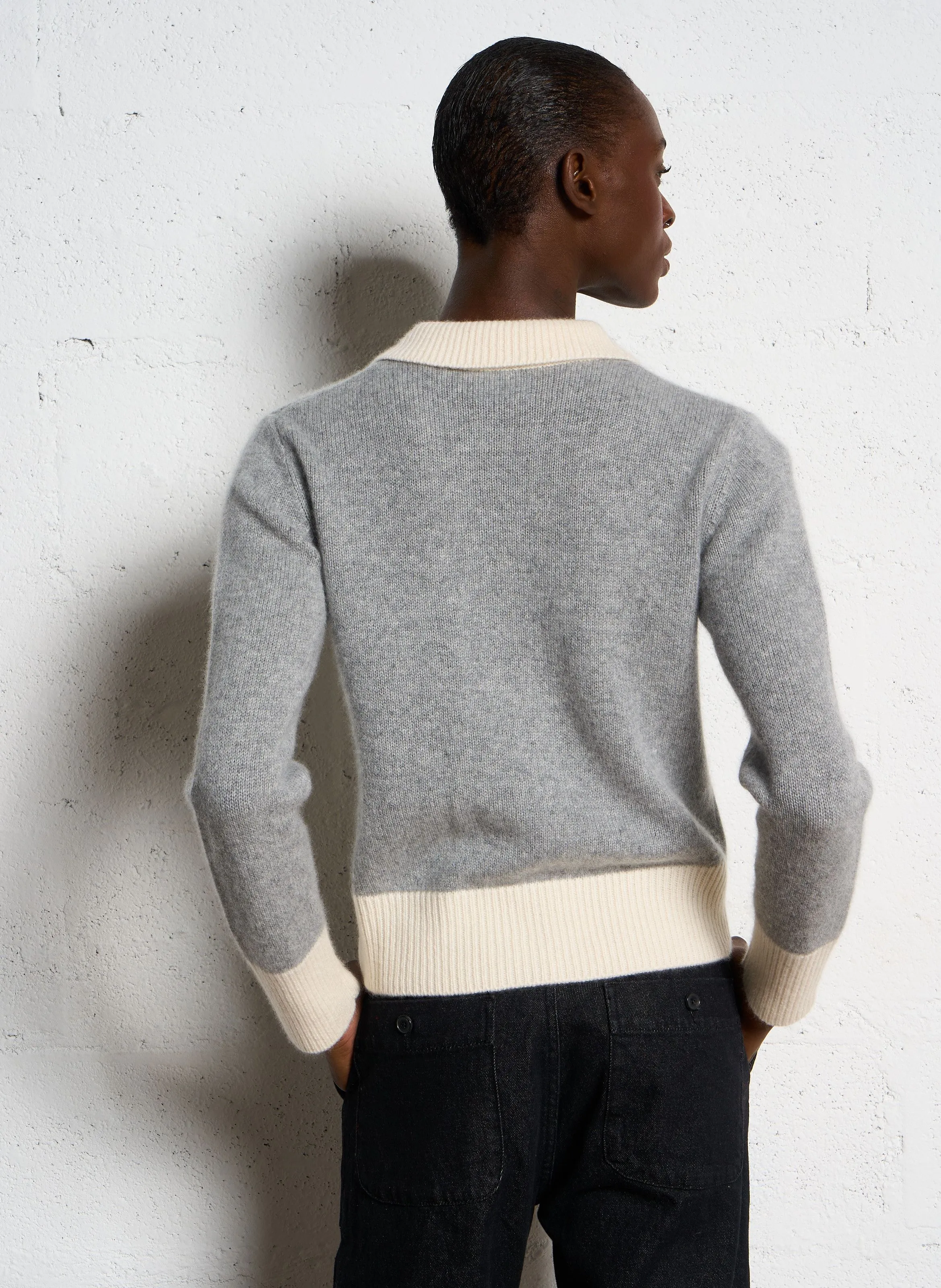 FROM FUTURE Chaqueta de cachemira con cremallera en gris