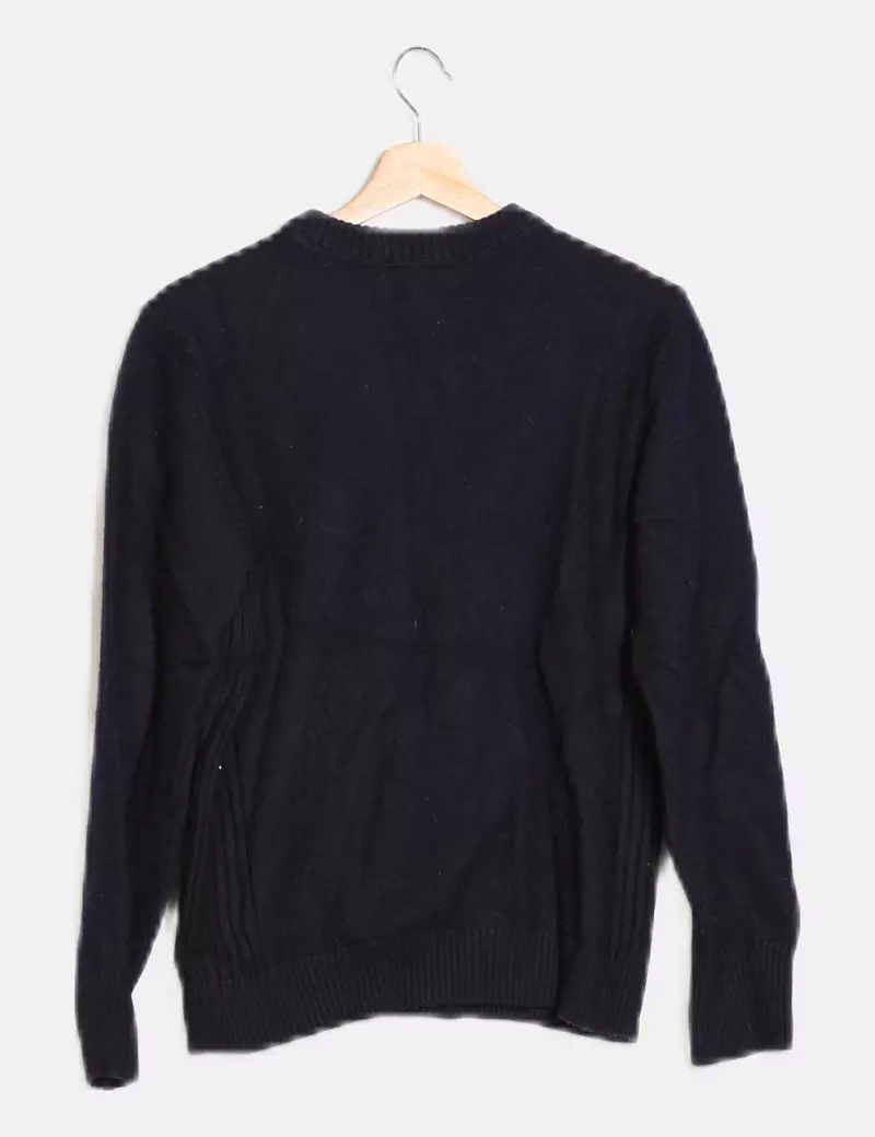 GSTAR RAW JERSEY AZUL MARINO LETTER BORDADA
