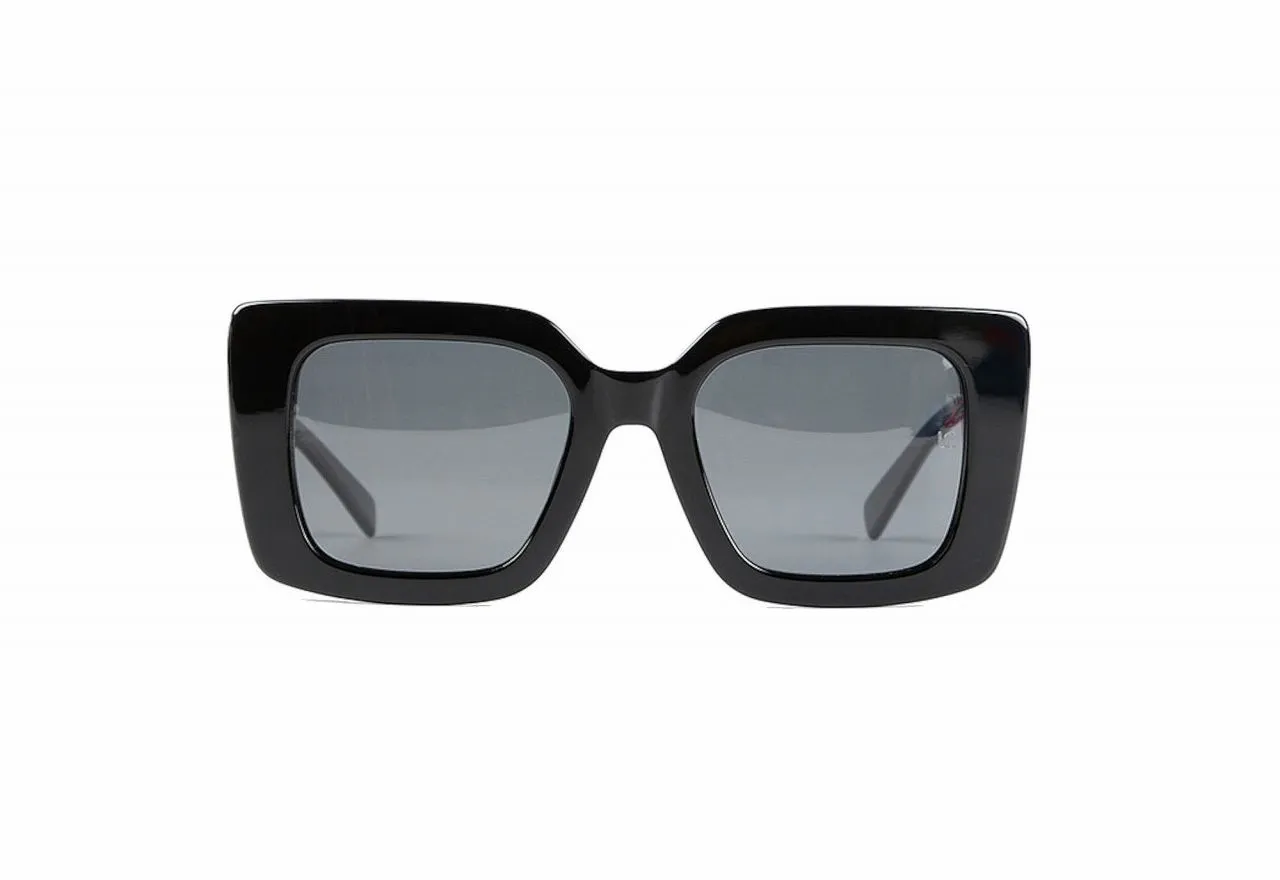 Gafas De Sol Negra Cuadradas Patillas Animal Print Lc Dorado