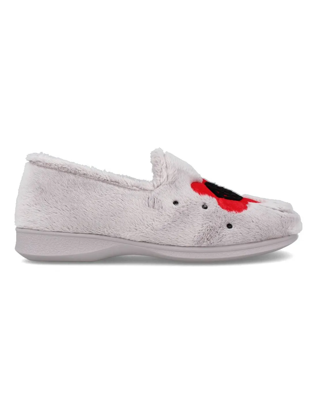 GARZóN  ZAPATILLAS DE CASA MUJER MARIQUITA FLOR GRIS PERLA
