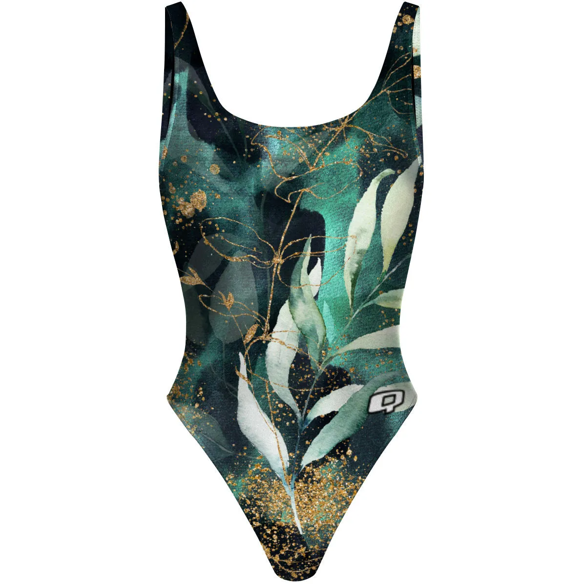 GOLD BRANCH  HIGH HIP ONE PIECE SWIMSUIT