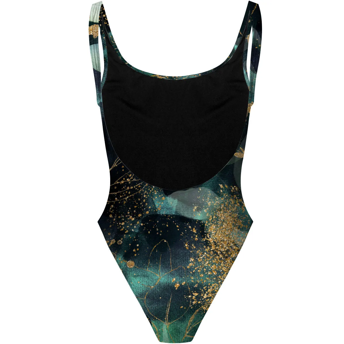 GOLD BRANCH  HIGH HIP ONE PIECE SWIMSUIT