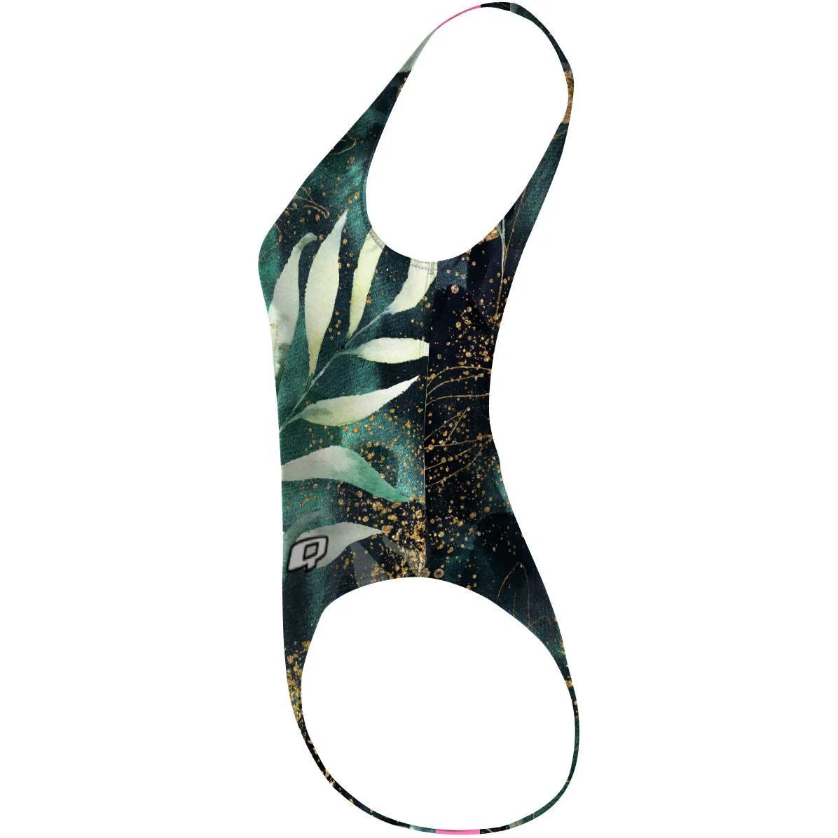 GOLD BRANCH  HIGH HIP ONE PIECE SWIMSUIT