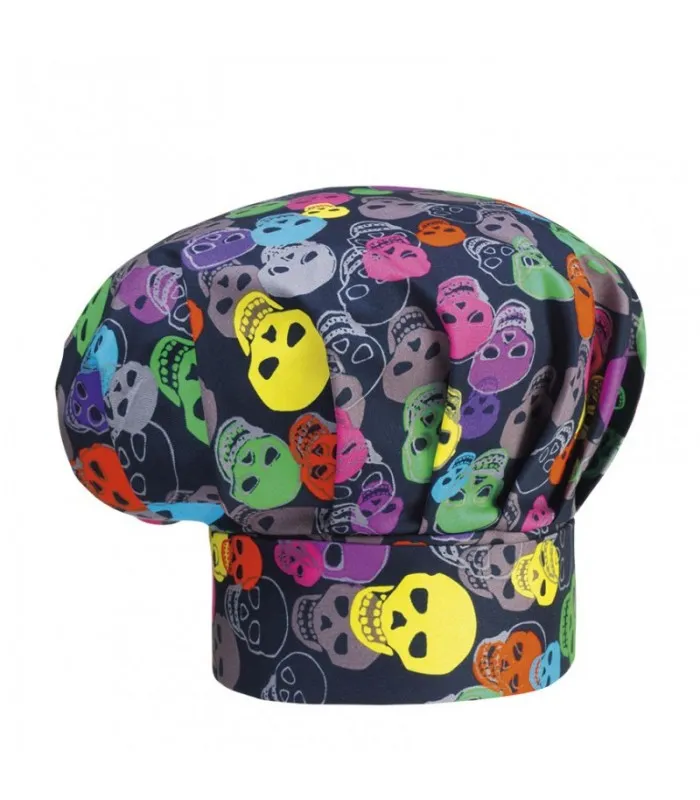 Gorro para cocinero modelo color skulls