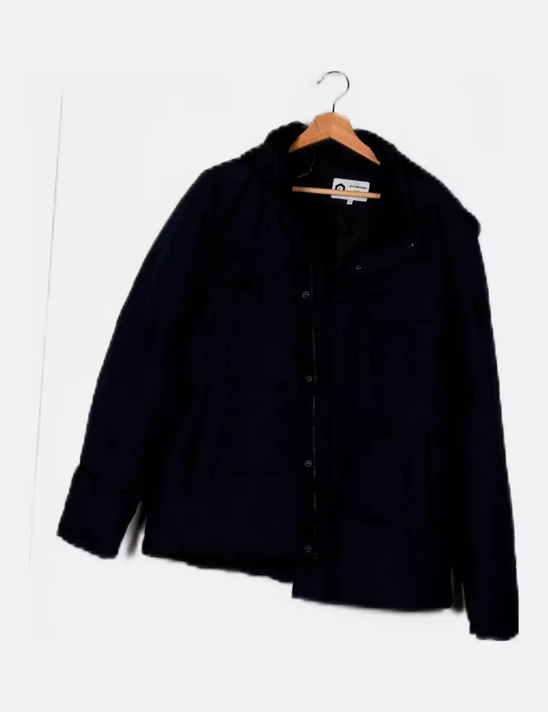 Jack & Jones Abrigo azul acolchado