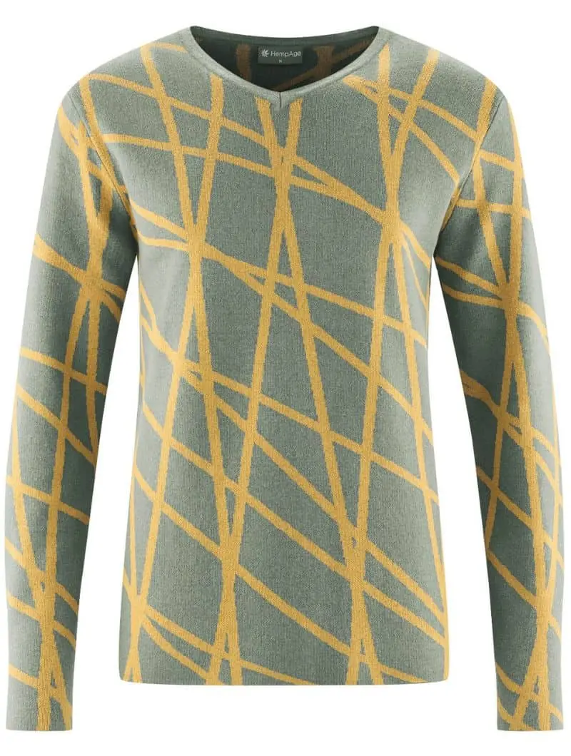 Jersey cuello pico hombre con diseño de rayas