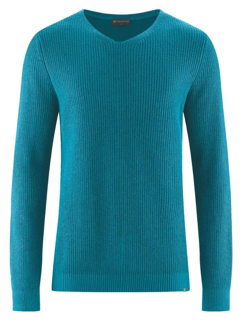 Jersey de punto con cuello pico para hombre
