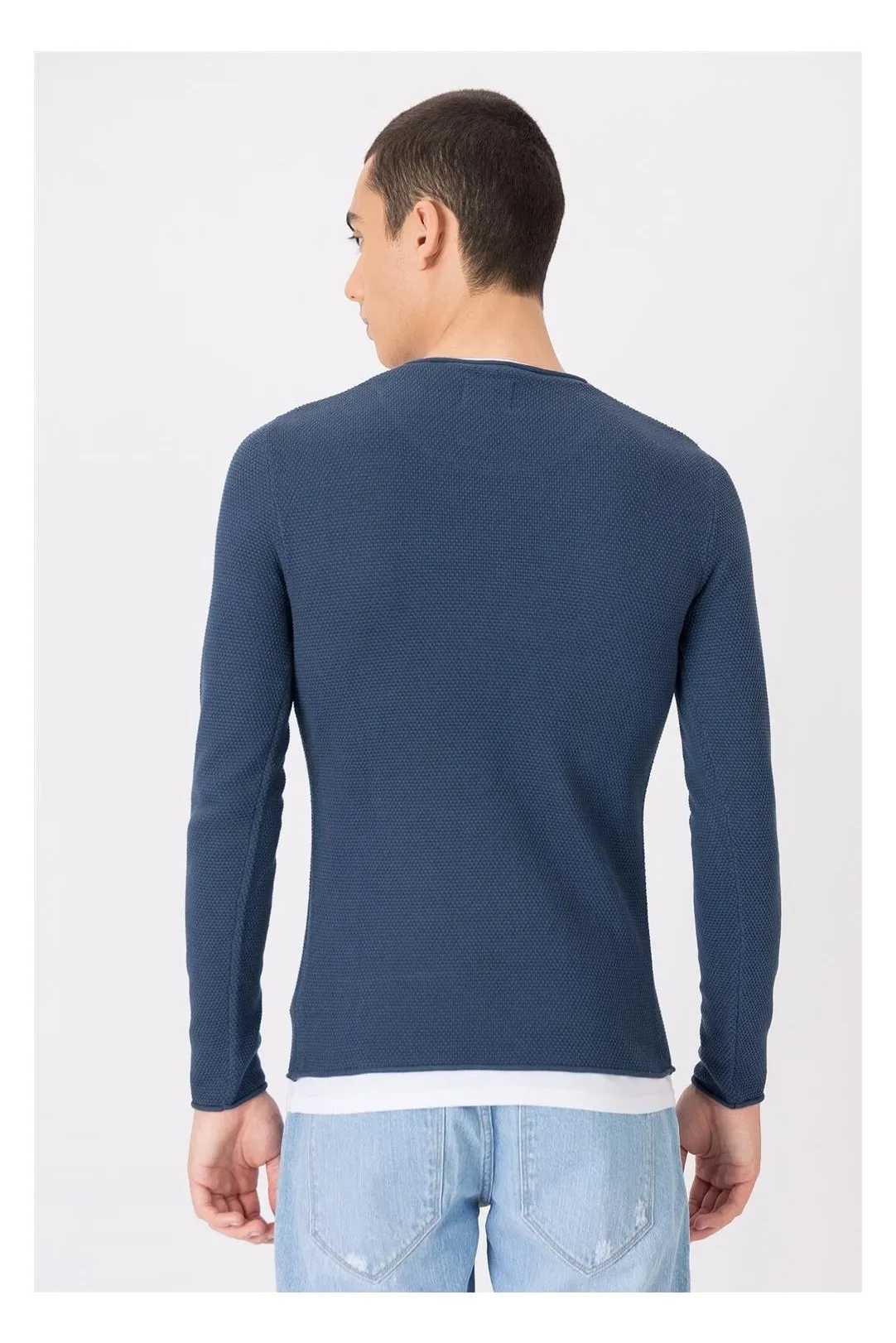 Jersey punto Alabastro hombre azul