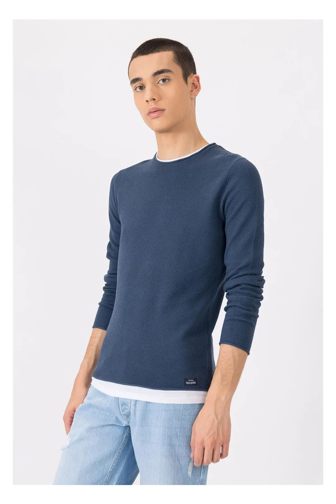 Jersey punto Alabastro hombre azul
