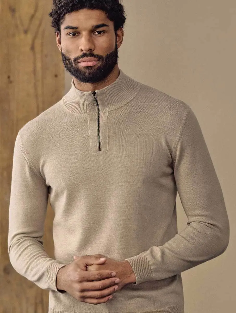 Jersey troyer de lana para hombre